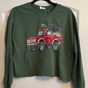 Bronco Christmas Cropped Sweatshirt
